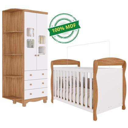 Imagem de Quarto Bebê Completo Berço Americano Marquesa Guarda Roupa Uli 2 Portas Com Prateleiras