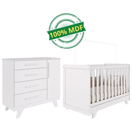 Imagem de Quarto Bebê Completo Berço Mini Cama E Cômoda Retrô Faura