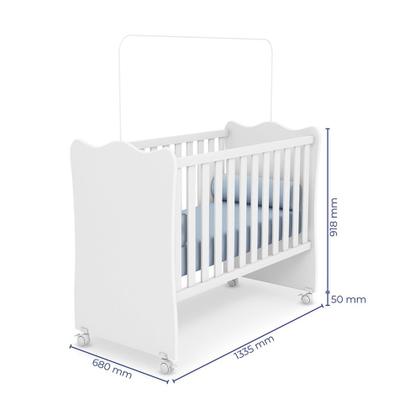 Imagem de Quarto Bebê Completo Doce Sonho Com Colchão E Rodízios Qmovi - Branco