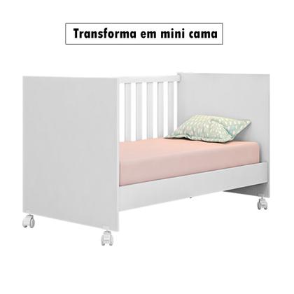 Imagem de Quarto Bebê Completo Doce Sonho Com Colchão E Rodízios Qmovi - Branco