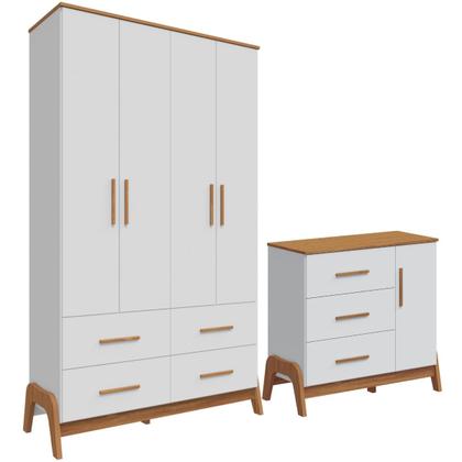 Imagem de Quarto Bebê Completo Guarda Roupas Cômoda 1 Porta 100% MDF