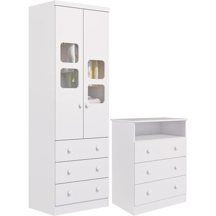 Imagem de Quarto Bebe Completo Guarda Roupas Uli 2 Portas Gaveteiro 3 Gavetas Smim 100% MDF