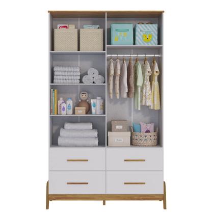 Imagem de Quarto Bebe Completo Moveis Peroba Guti Retro MDF + Colchão