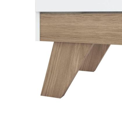 Imagem de Quarto Bebê Guarda Roupa 4 Pts Cômoda Berço Aurora Casa 812 Branco Com Jequitibá Hp