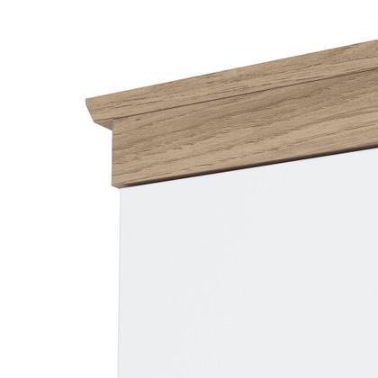 Imagem de Quarto Bebê Guarda Roupa 4 Pts Cômoda Berço Aurora Casa 812 Branco Com Jequitibá Hp