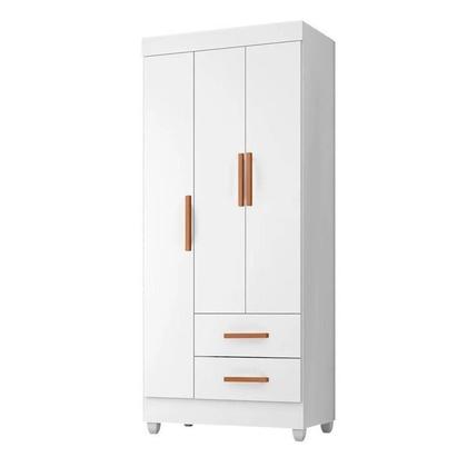 Imagem de Quarto Bebê Infantil com Guarda-roupa 3 Portas e 2 Gavetas com Cômoda 4 Gavetas e 2 Portas Lite
