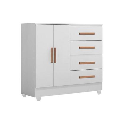 Imagem de Quarto Bebê Infantil com Guarda-roupa 3 Portas e 2 Gavetas com Cômoda 4 Gavetas e 2 Portas Lite