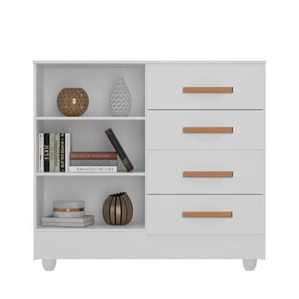 Imagem de Quarto Bebê Infantil com Guarda-roupa 3 Portas e 2 Gavetas com Cômoda 4 Gavetas e 2 Portas Lite