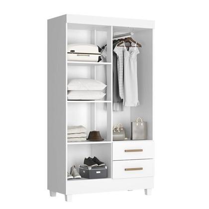 Imagem de Quarto Bebê Infantil com Guarda-roupa 4 Portas e 2 Gavetas com Cômoda 4 Gavetas e 2 Portas Lite