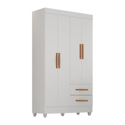 Imagem de Quarto Bebê Infantil com Guarda-roupa 4 Portas e 2 Gavetas com Cômoda 4 Gavetas e 2 Portas Lite
