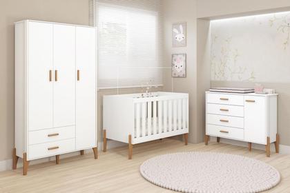Imagem de Quarto Bebê Infantil Completo Iris 100% MDF - Moveis Estrela