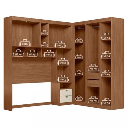 Imagem de Quarto Casal 7 Portas 2 Gavetas Espelho Lugano Santos Andirá