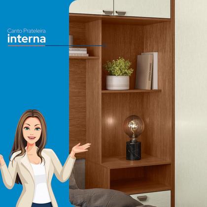 Imagem de Quarto Casal 7 Portas 2 Gavetas Espelho Lugano Santos Andirá