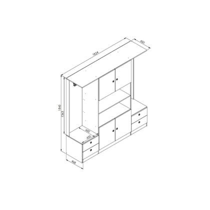 Imagem de Quarto Casal Com Cama Queen, Guarda Roupas E Mesas De Cabeceira 160 Tókio Branco