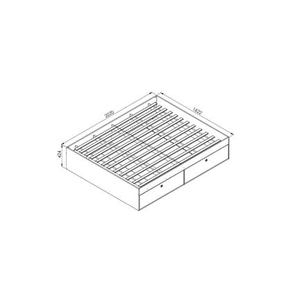 Imagem de Quarto Casal Com Cama Queen, Guarda Roupas E Mesas De Cabeceira 160 Tókio Branco