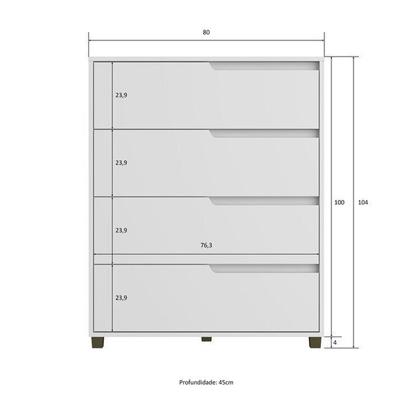 Imagem de Quarto Casal com Guarda-roupa 2 Portas de Correr, 1 Cômoda e 2 Mesas de Cabeceira Malthus