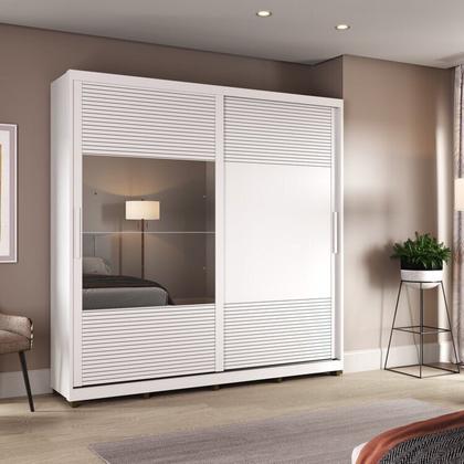 Imagem de Quarto Casal com Guarda-roupa 2 Portas de Correr, 1 Cômoda e 2 Mesas de Cabeceira Malthus