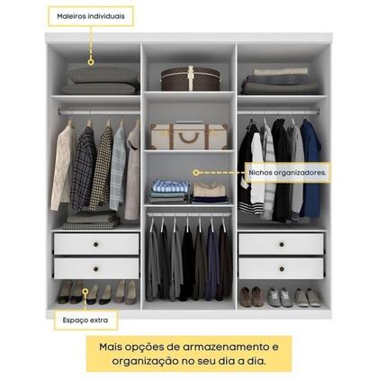 Imagem de Quarto Casal Completo Guarda-roupa 6 Portas Milano, Cama Monaco e Cômoda Chicago Espresso Móveis