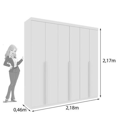 Imagem de Quarto Casal Completo Guarda-roupa 6 Portas Milano, Cama Monaco e Cômoda Istambul Espresso Móveis