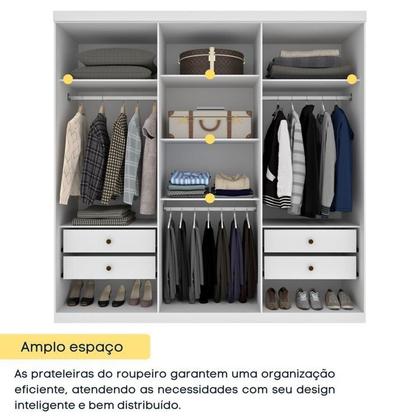 Imagem de Quarto Casal Completo Guarda-roupa 6 Portas Milano, Cama Monaco e Cômoda Istambul Espresso Móveis