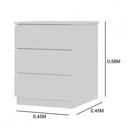 Imagem de Quarto Casal Completo Guarda Roupa 6 Portas Veneza com Cama e Mesa de Cabeceira Neve