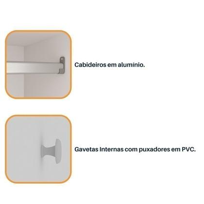 Imagem de Quarto Casal Completo Guarda Roupa 6 Portas Veneza com Cama e Mesa de Cabeceira Neve