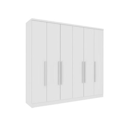 Imagem de Quarto Casal Completo Guarda Roupa 6 Portas Veneza com Cama e Mesa de Cabeceira Neve