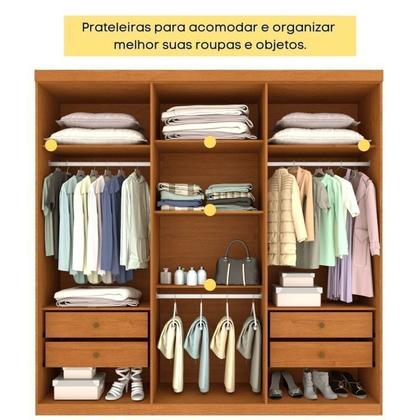 Imagem de Quarto Casal Completo Guarda-roupa Lima, Cama Mônaco e Cômoda Chicago Espresso Móveis
