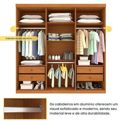 Imagem de Quarto Casal Completo Guarda-roupa Lima, Cama Mônaco e Cômoda Chicago Espresso Móveis