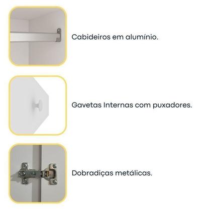 Imagem de Quarto Casal Completo Guarda-roupa Lima, Cama Mônaco e Cômoda Istambul Espresso Móveis