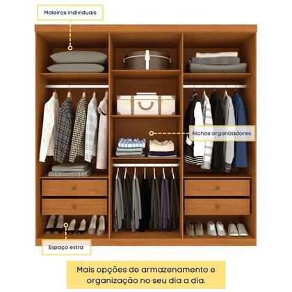 Imagem de Quarto Casal Completo Guarda-roupa Milano, Cama Mônaco e Cômoda Istambul Espresso Móveis