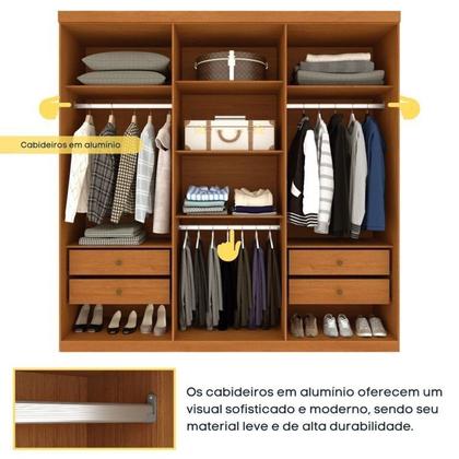 Imagem de Quarto Casal Completo Guarda-roupa Milano, Cama Mônaco e Cômoda Istambul Espresso Móveis
