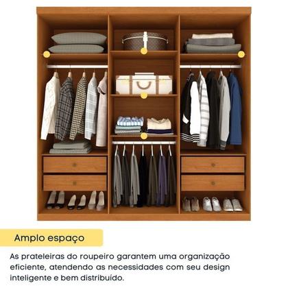 Imagem de Quarto Casal Completo Guarda-roupa Milano, Cama Mônaco e Cômoda Istambul Espresso Móveis