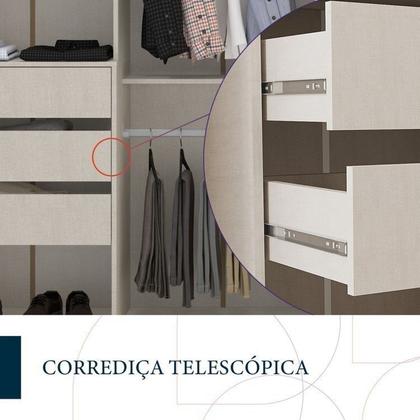 Imagem de Quarto Casal completo Roupeiro 2 Porta Cômoda 4 Gavetas 1 Porta 2 Mesa Cabeceira 3 Gavetas Politorno Branco