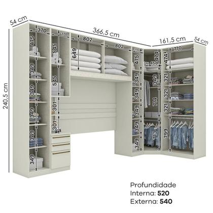 Imagem de Quarto Casal Modulado 10 Portas Cm Seletto Henn Areia