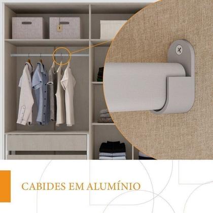 Imagem de Quarto Casal Roupeiro 6 Portas Cômoda 8 Gavetas 2 Mesas Cabeceira 3 Gavetas Branco