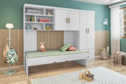 Imagem de Quarto Chiara Roupeiro, Modulo Aéreo e Cama - Phoenix Baby