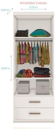 Imagem de Quarto Chiara Roupeiro, Modulo Aéreo e Cama - Phoenix Baby