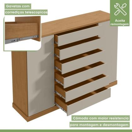 Imagem de Quarto com Guarda-roupa Casal 2 Portas 2 Gavetas, Cômoda 2 Portas 7 Gavetas e Cama Loop