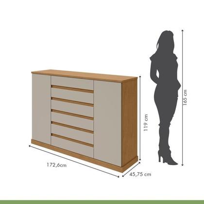 Imagem de Quarto com Guarda-roupa Casal 2 Portas 2 Gavetas, Cômoda 2 Portas 7 Gavetas e Cama Loop