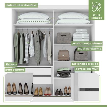 Imagem de Quarto com Guarda-roupa Casal 2 Portas 2 Gavetas, Cômoda 2 Portas 7 Gavetas e Cama Reali