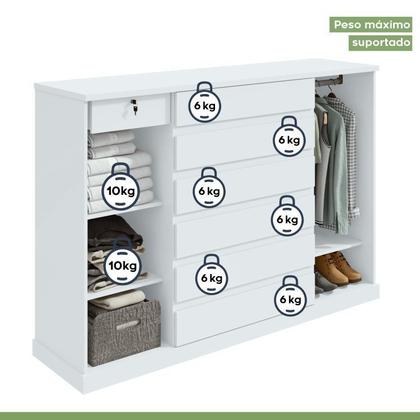 Imagem de Quarto com Guarda-roupa Casal 2 Portas 2 Gavetas, Cômoda 2 Portas 7 Gavetas e Cama Reali