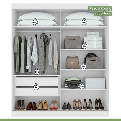 Imagem de Quarto com Guarda-roupa Casal 2 Portas 2 Gavetas, Cômoda 2 Portas 7 Gavetas e Cama Reali