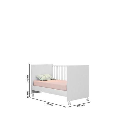 Imagem de Quarto Completo Bebê Com Berço Colchão Roupeiro e Cômoda - Qmovi