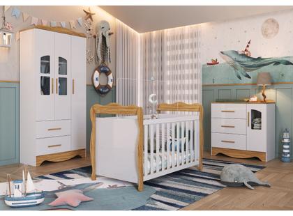 Imagem de Quarto Completo Bebe Moveis Peroba Lisi 03 portas MDF