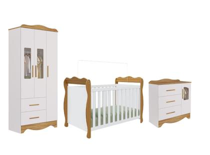 Imagem de Quarto Completo Bebe Moveis Peroba Lisi 03 portas MDF