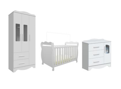 Imagem de Quarto Completo Bebe Moveis Peroba Lisi 03 portas MDF