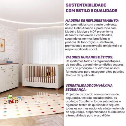 Imagem de Quarto Completo Berço Evolutivo Cômoda e Guarda Roupa Ananda Casatema Madeiraoriginals