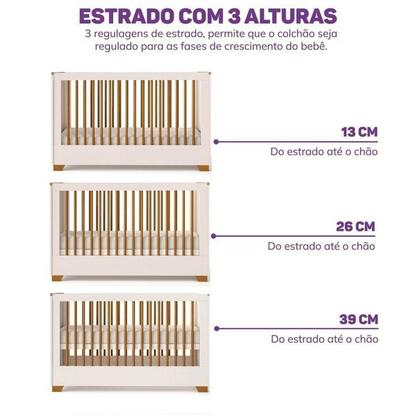 Imagem de Quarto Completo Berço Evolutivo Cômoda e Guarda Roupa Ananda Casatema Madeiraoriginals