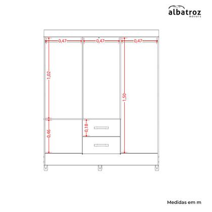 Imagem de Quarto Completo Casal Guarda Roupa 6 Portas e Cômoda Mobi